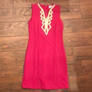 Hot pink fitted dress small